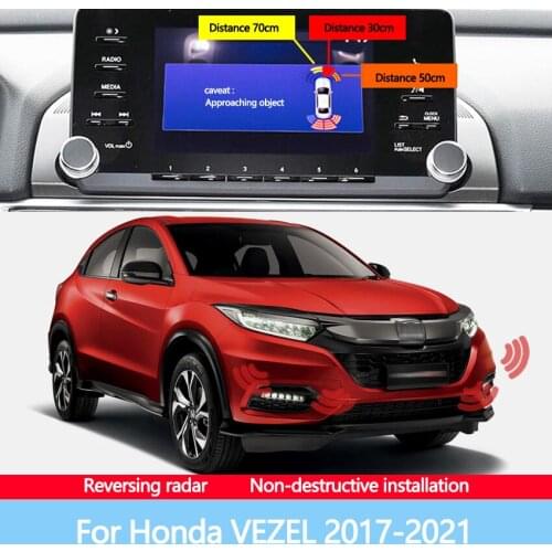 Car Parking Sensor Reverse Backup Radar 8 Probes Beep Show Distance on Display Sensor Video System For Honda VEZEL 2017-2021