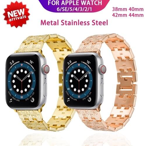 Metal Stainless Steel Band for Apple Watch Band 38mm 42mm 40mm 44mm Watchband Fashion Bracelet for IWatch Series 6/SE/5/4/3/2/1