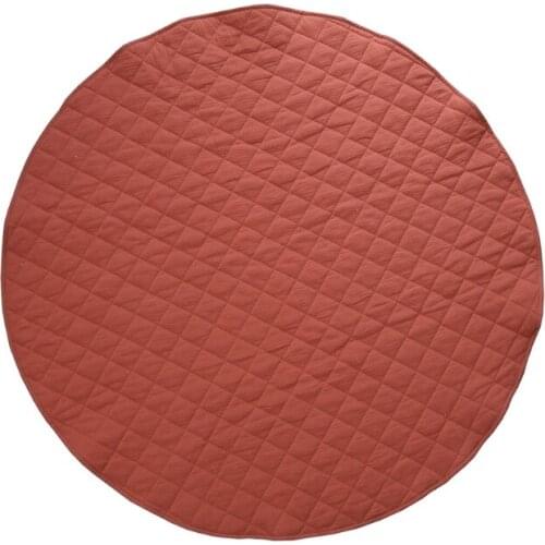 28EC Baby Play Mat Cotton Round Solid Color Soft Breathable Crawling Pad Kids Children Floor Rug Game Blanket Gym for Infants