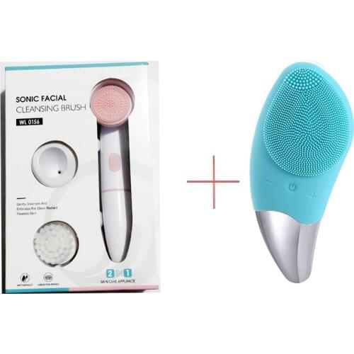 Electric Facial Cleansing Brush Ultrasonic Silicone Facial Cleansing Instrument Rotary Facial Cleansing Brush Portable Skin Care