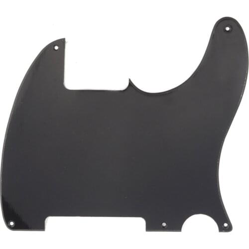 Musiclily 5 Hole Tele Pickguard Blank for Fender USA/Mexican Telecaster Esquire Guitar, 1Ply Black