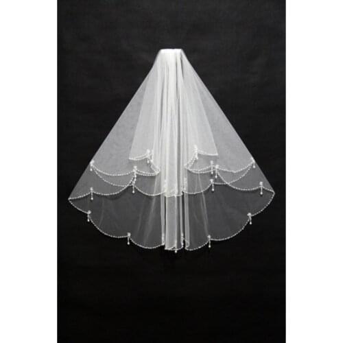 YouLaPan V102 Veil Wedding with Glitter Comb Veil with Rhinestones Wedding Bride Accessories Ivory Veil Luxury Wedding Veil 2021