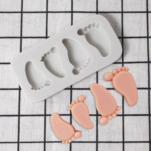3D Baby Feet Silicone Mold Cake Chocolate Fondant Decorative Baking Pastry Tool Pudding Mold DIY Home Kitchen Supplies