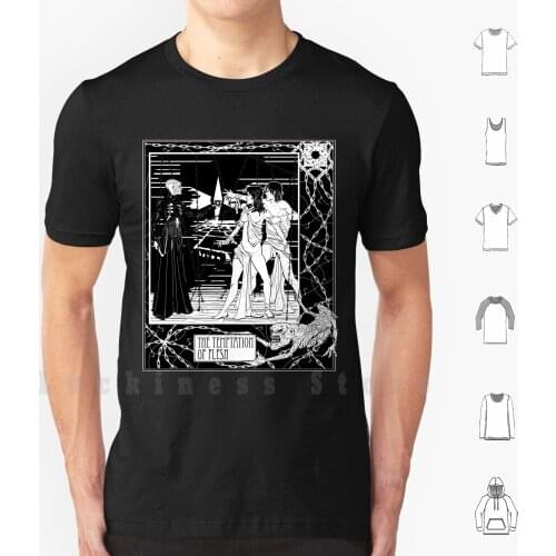 The Temptation Of Flesh T Shirt 6xl Cotton Cool Tee Hellraiser Clive Barker Puzzle Box Film Fiction Book Aubrey Beardsley Black