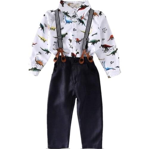 2pcs Toddler Kids Baby Boy Clothes Gentleman Shirt Tops+Braces Pants Outfits Set Size 1-3T