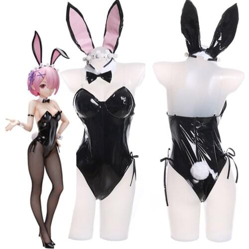Re:Life In A Different World From Zero Cosplay Costume Ram Rem Bunny Girl Halloween Carnival Sexy Jumpsuit Suit