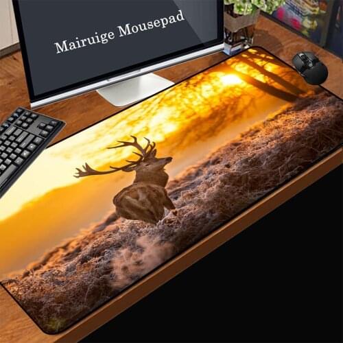 Mairuige Anime Computer Mouse Pad Elk Picture Printing Game Under The Sunset Style Increased Thick Rubber Non-slip Keyboard Mat