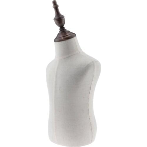 2 Years Old Infant Toddler Mannequin Body Torso Store Display Dress Form White Linen Fabric Cover with Mount Hole