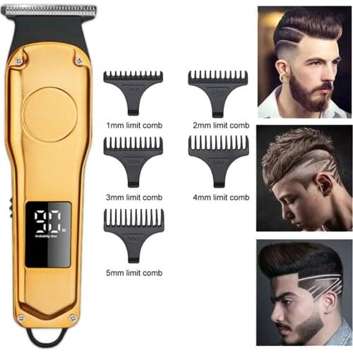 Professional Hair Clipper for Men Cordless Clippers LED Screen Cutting Machine Strong Power Electric Hair Scissors Trimmer