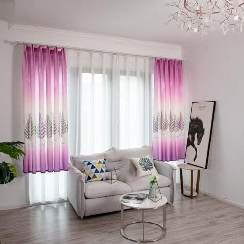 Multicolor Polyester Curtains Window Living Room Bedroom Kitchen Curtains Drapes Leaf Tree Print Curtain Home Textiles