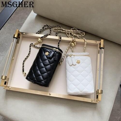 Mobile Phone Bag Cross-slung One-shoulder Rhomboid Chain High Quality Woman 2021 New Fashion Mini Key Bag Pocket Wallet Bucket