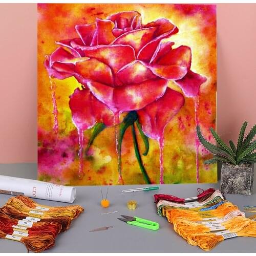 Natural Scenery Love Pre-Printed 11CT Cross Stitch Complete Kit DIY Embroidery DMC Threads Handicraft Handiwork Magic