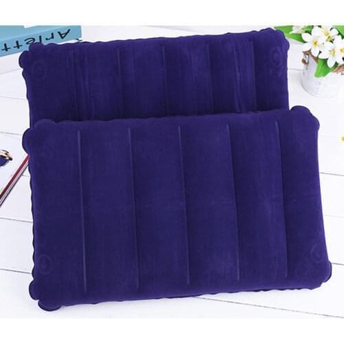 Outdoor Ultralight Inflatable PVC Flocking Air Pillow Car Head Rest Hiking Travel Inflatable Pillow Portable Sleep Cushion