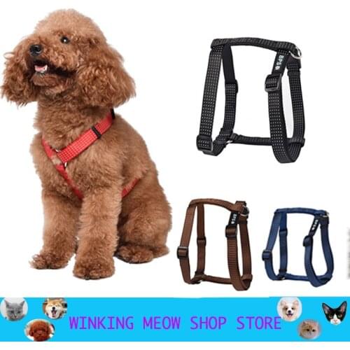 Nylon Pet Dog Harness No Pull Adjustable Leash Vest Classic Running Strap Belt For Small And Medium Dog Feflective Stripe Teddy
