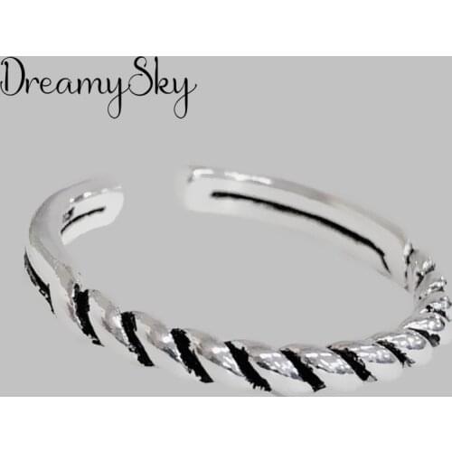 New Thin Chains Rings for Women Lady Punk Vintage Open Antique Rings Statement Jewelry