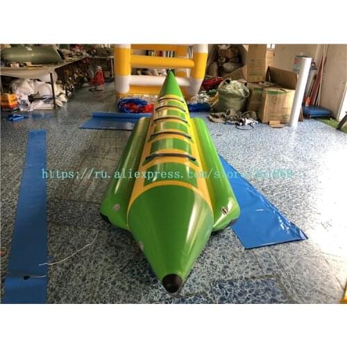 Manufacturers customized direct sales thickened 0.9PVC inflatable water banana boat, water crazy drag inflatable boat