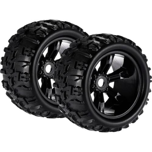 RC 1/8 Monster Truck Tire with Wheel, 17mm Hex Hub Tyre for Flux ZD Racing LRP, 2pcs/set