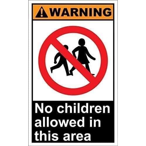 ZJLVMF for Gardern Outdoor & Indoor Sign 12x16,No Children Allowed in This Area Warning for Hazard House Decor Yard Caution