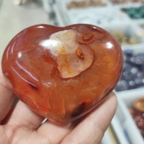 1pcs Natural red agate crystals heart home decoration crystal healing stones