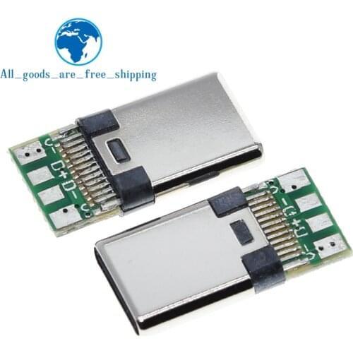 10pcs/Lot USB 3.1 Type C Connector 24PIN Fast Charging Male Socket Receptacle Adapter To Solder Wire & Cable PCB Board Module
