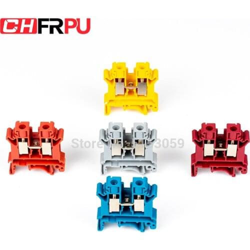 10PCS UK-10N Universal DIN Rail Mounted Terminal Blocks Screw Type Connector Electrical Crimp Terminator