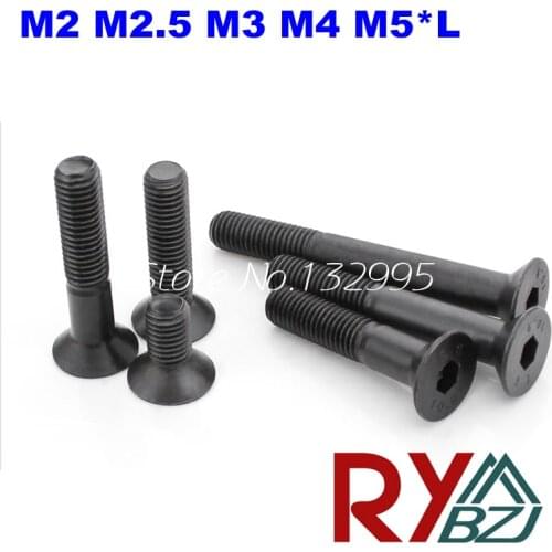 100pcs/lot M2/M2.5/M3/M4/M5/M6*L DIN7991 Alloy steel Hex socket flat head screw Grade 10.9