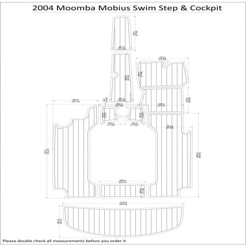 2004 Moomba Mobius Swim Step & Cockpit Pad Boat EVA Teak Decking 1/4" 6mm