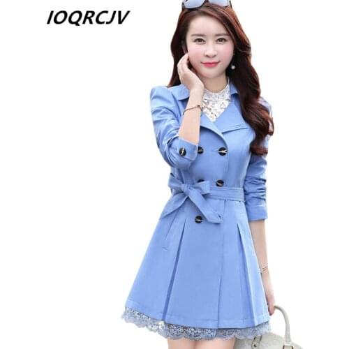 2018 Autumn New High Fashion Casual womens khaki Double Breasted Trench Coat Waterproof Raincoat Business Outerwear M-3XL S45