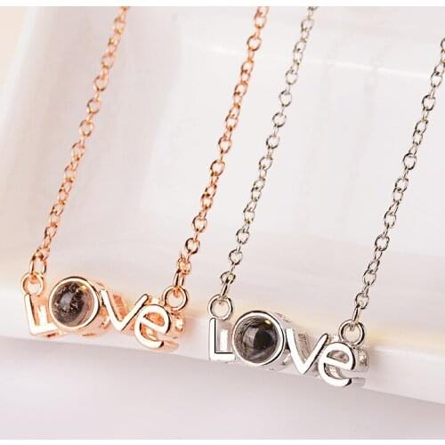 2019 New Classic Gold Color Love Letter Pendant Neckalce for Women, Statement Short Design Necklaces & Pendants