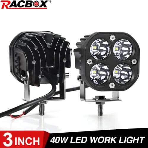 3 inch Led Spot Work Light 12V 24V Fog Lights Driving Offroad 4X4 4WD Led Spotlight for Truck Car ATV SUV ATV UAZ Motorcycle