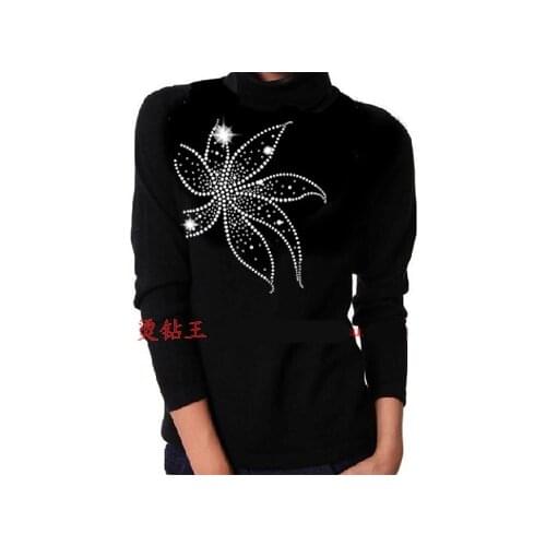 5 piece/lot ! Flash Maple leaves hotfix rhinestones, heat transfer design iron on motifs,rhinestone for garment,T-shirt