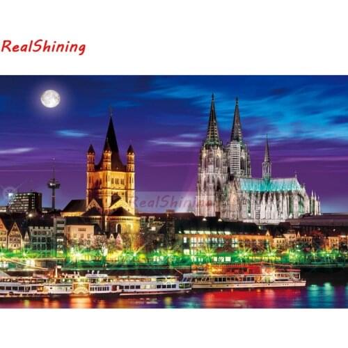 5D Diy Diamond Painting Cross Stitch full Square Diamond Embroidery Cologne Cathedral, Germany picture for room Decor H1707