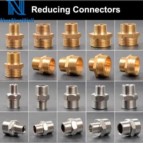 Hose Fitting Straight Reducing Connectors 1"to3/4" 1/2"to1/4" Male Thread Joint Copper Stainless Steel Change Coupler Adapter