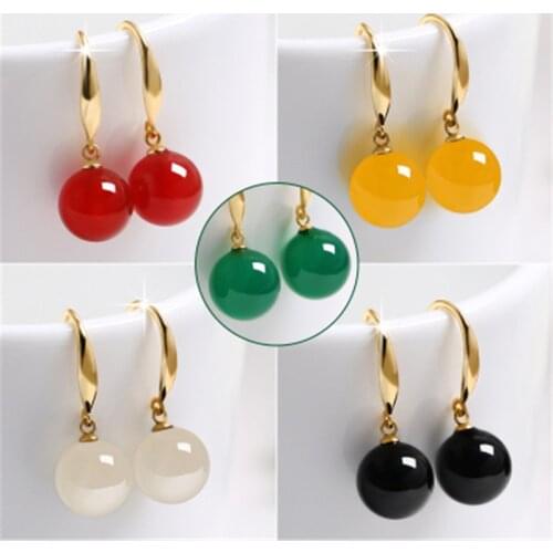 Round Colorful Bead Drop Earrings Charm Chinese Jewelry Women Gifts Fashion Accessories Woman Beaded Tassel Earrings