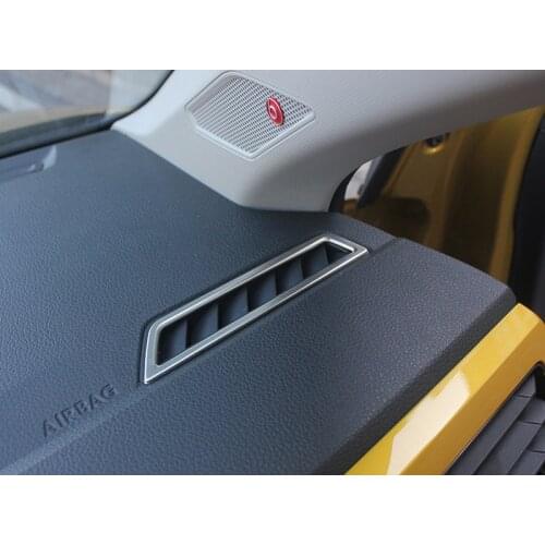 LHD!! For VW Volkswagen Polo 2019 2020 2021 Stainless Car Interior Upper A/C Air Outlet Vent Sticker Cover Trim Car Styling