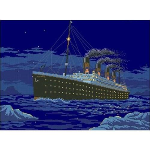 Boat on the sea patterns Counted Cross Stitch 11CT 14CT 18CT DIY Chinese Cross Stitch Kits Embroidery Needlework Sets home decor