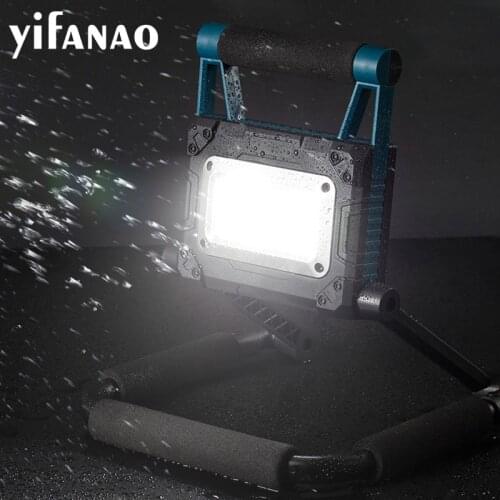 Solar Power USB Rechargeable Multi Function Folding Work Light With Built in 3600MAH Battery COB LED Camping Torch Flashlight