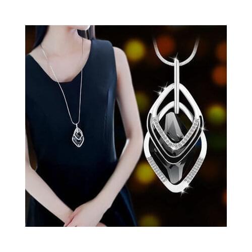 Fashion long section of six-star sweater chain necklace Fine jewelry Crystals From Swarovskis female clothes hanging jewelry