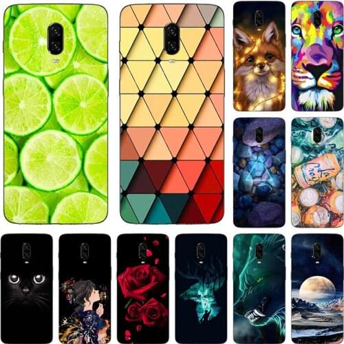 Fashion Printed Case For OnePlus One Plus 6t Oneplus6t 1+6t Cover Cool Cute Animal Fruit soft silicone Phone Case Shell