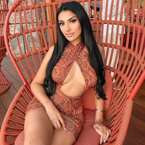 Nazada 2021 Snake Wrapped Chest Hollow Bandage With Drawstring And Buttocks Sexy Dress Female Women Skirt Ladies Suits Vrouwen