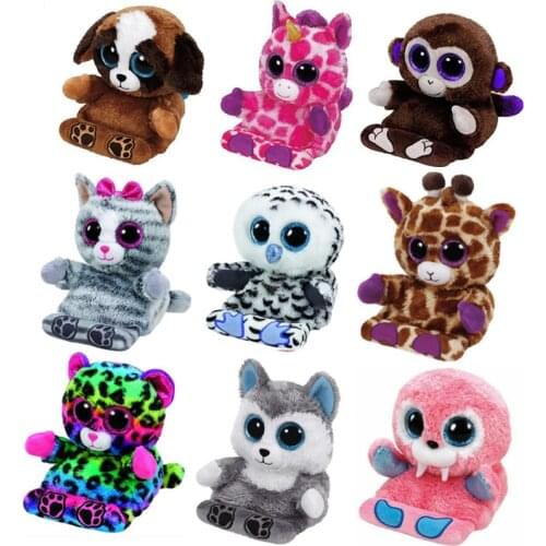 New Big Eyed Stuffed Animals Owl Monkey Giraffe Leopard Unicorn Dog Cat Phone Holder Screen Cleaner Kids Plush Toys For Children