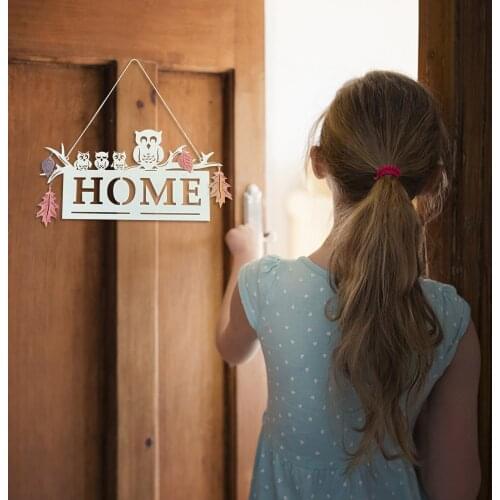 Welcome Home Signs Wooden Pendant Creative Owl Door Decoration Wall Hanging Home Decor Best Children DIY Holiday Gifts