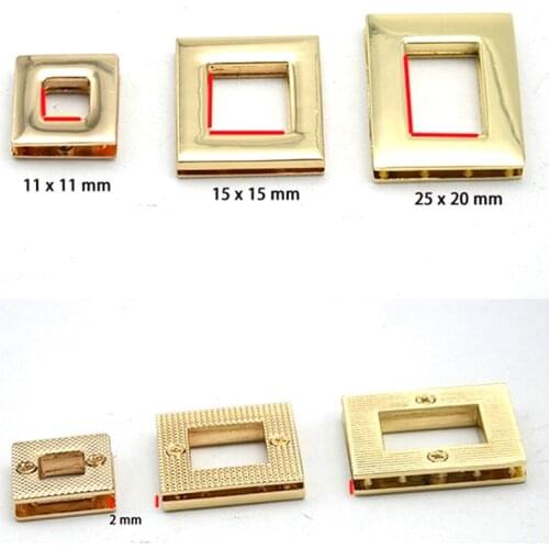 3/4 Inch Rectangular / Square Screw Back Eyelet, Gold Finish, 40 Pieces, 3/4", .75 Inch
