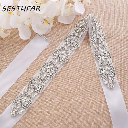 Hand Beaded Wedding Belt Pearls Rhinestones Bridal Belt Sliver Crystal Wedding Sash For Bridesmaids DressesJ190S
