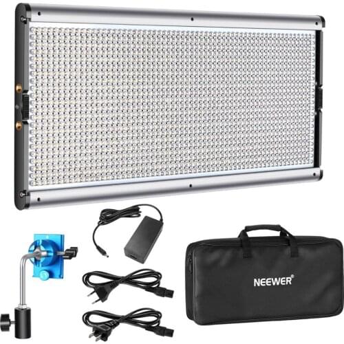 Neewer Dimmable LED Video Light Photography LED Lighting Metal Frame 1320 LED Beads 3200-5600K DC Adapter/Battery Power Options
