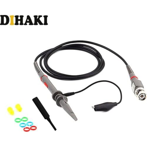 P6100 1X 10X 100 MHz Oscilloscope Probe High Precision Scope Analyzer Alligator Clip Test Probe with Accessory Kit