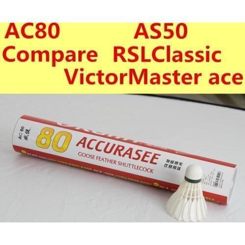 9 Tubes AS50 Quality Badminton Shuttlecock AC80 A+++ Goose Feather for International Competition Level TOP Balls L2124-9SPB
