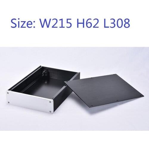 W215 H62 L308 Full Aluminum Power Amplifier Chassis Preamp Case DIY Pre-amplifier DAC Decoder Enclosure DIY Rear Class A Cabinet