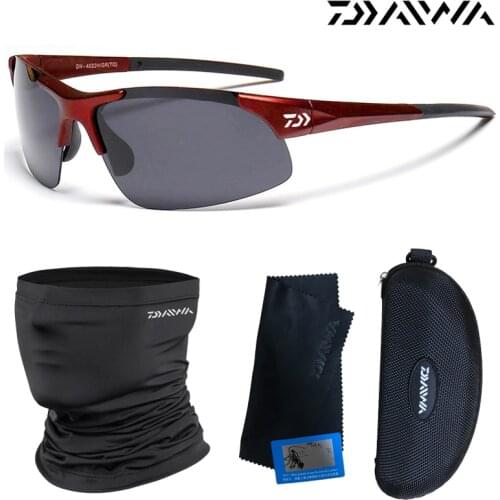 Daiwa 1 Set Polarized Glasses for Driving Fishing Sunglasses Outdoor Sport Anti-UV Tube Scarf for Hiking Cycling Equipment Set