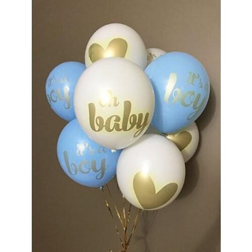 10pcs/lot baby shower children birthday balloons its a boy its a girl oh baby printed babyshower decorations party supply
